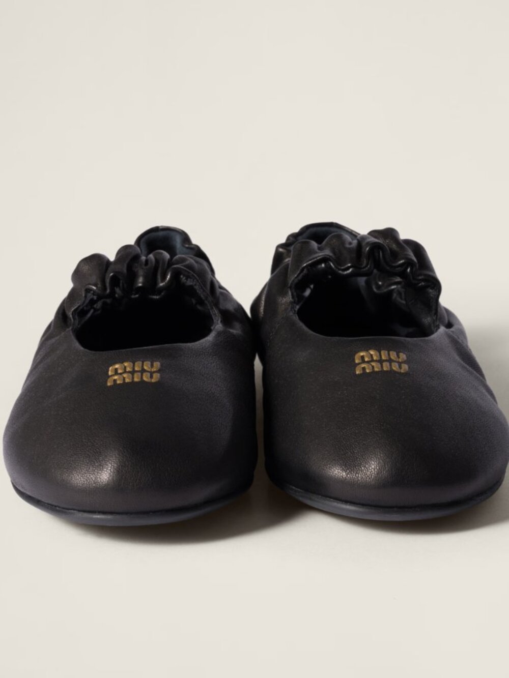 AUTHENTIC Miu Miu black leather ballet flats 38.5 - Picture 2 of 5